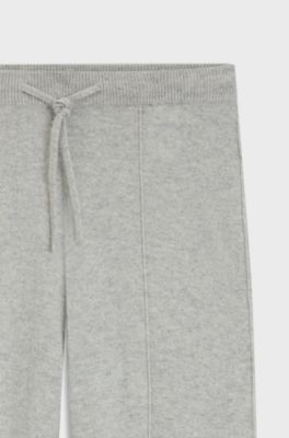 Pantaloni della tuta in cashmere con fondo gamba elastico, Grigio chiaro