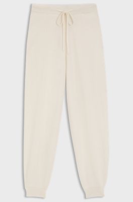 Cuffed tracksuit bottoms in cashmere, Natural