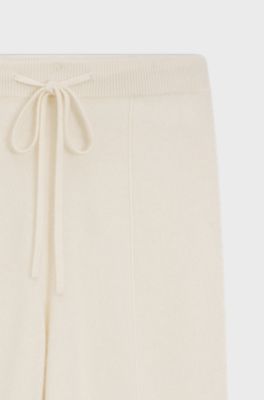 Tapered-fit tracksuit bottoms in cashmere, Natural