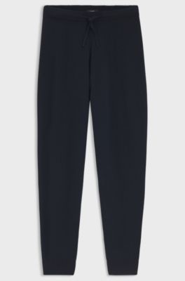 Tapered-fit tracksuit bottoms in cashmere, Dark Blue
