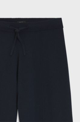 Tapered-fit tracksuit bottoms in cashmere, Dark Blue