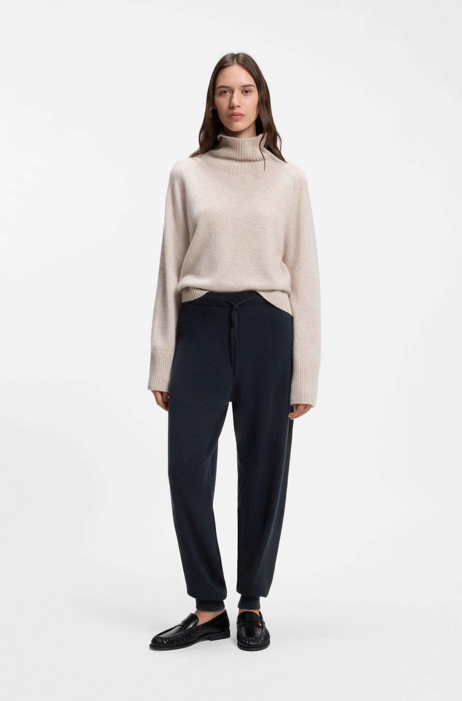 Boss Tapered-fit tracksuit bottoms in cashmere byxor dam – bild 2