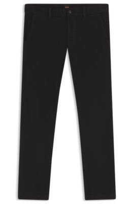 Denim-Chino aus weichem Baumwoll-Mix, Schwarz