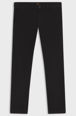 Chinos in soft-motion cotton-blend denim, Black