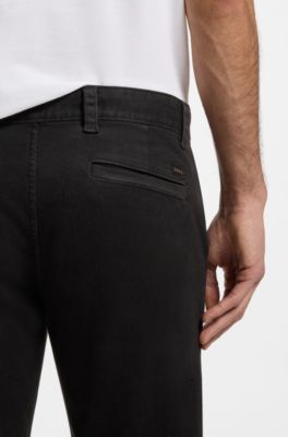 Chinos in soft-motion cotton-blend denim, Black