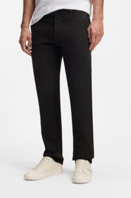 Chinos in soft-motion cotton-blend denim, Black