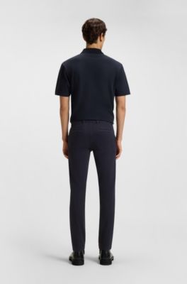 Chinos in soft-motion cotton-blend denim, Dark Blue