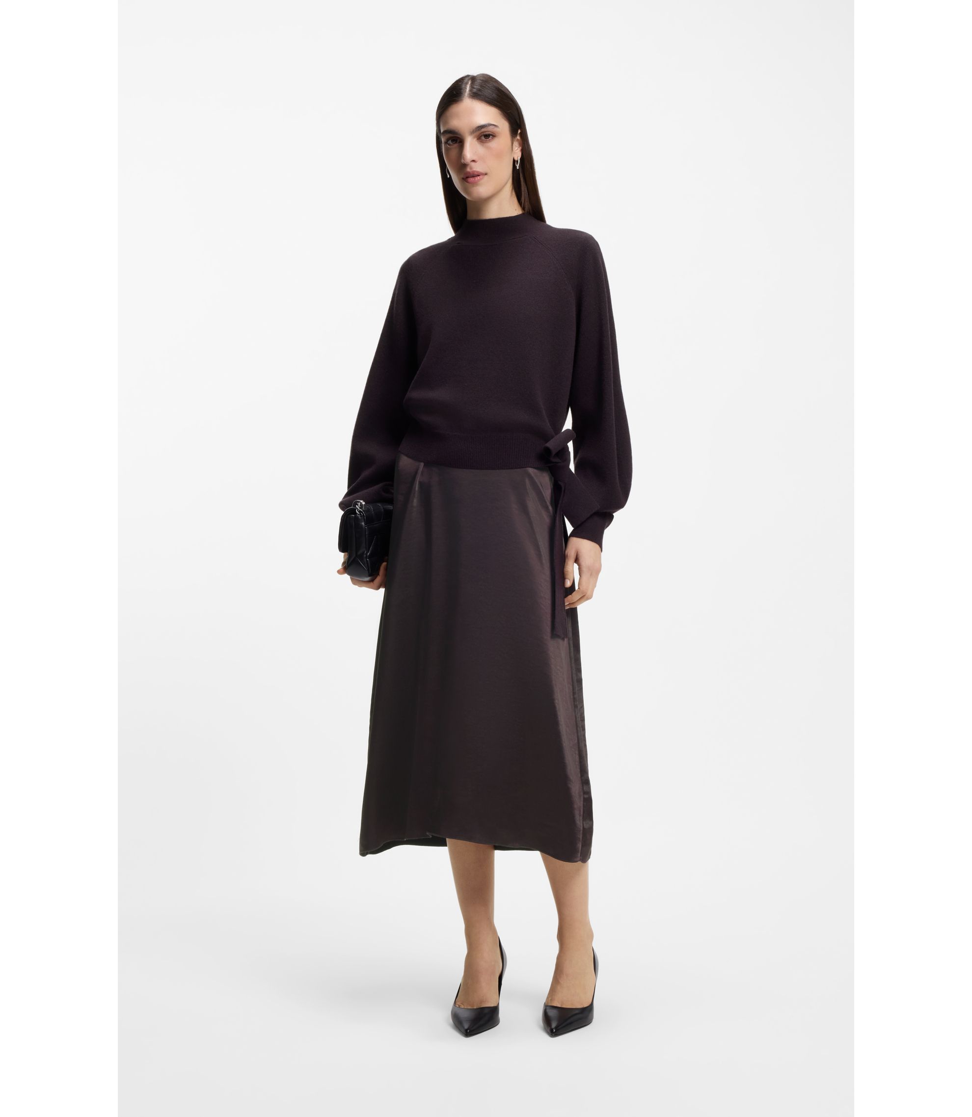 2-in-1-Kleid mit Woll-Pullover mit Kaschmir