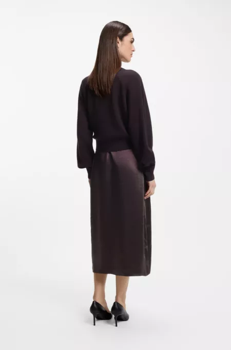 Two-in-one dress with wool-cashmere sweater layer