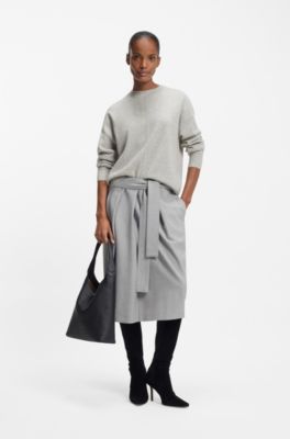 Relaxed-fit sweater in 100% cashmere, Light Grey
