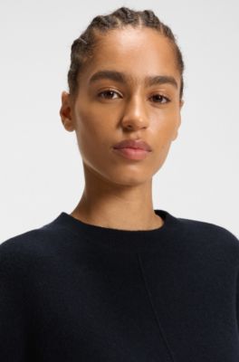 Relaxed-fit sweater in 100% cashmere, Dark Blue