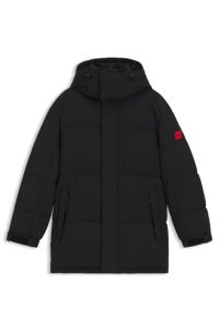 Water-repellent coat with down filling, Black