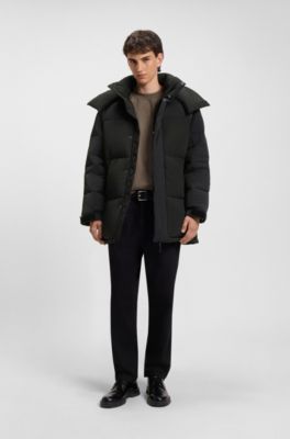 Water-repellent coat with down filling, Black