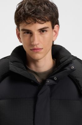 Water-repellent coat with down filling, Black