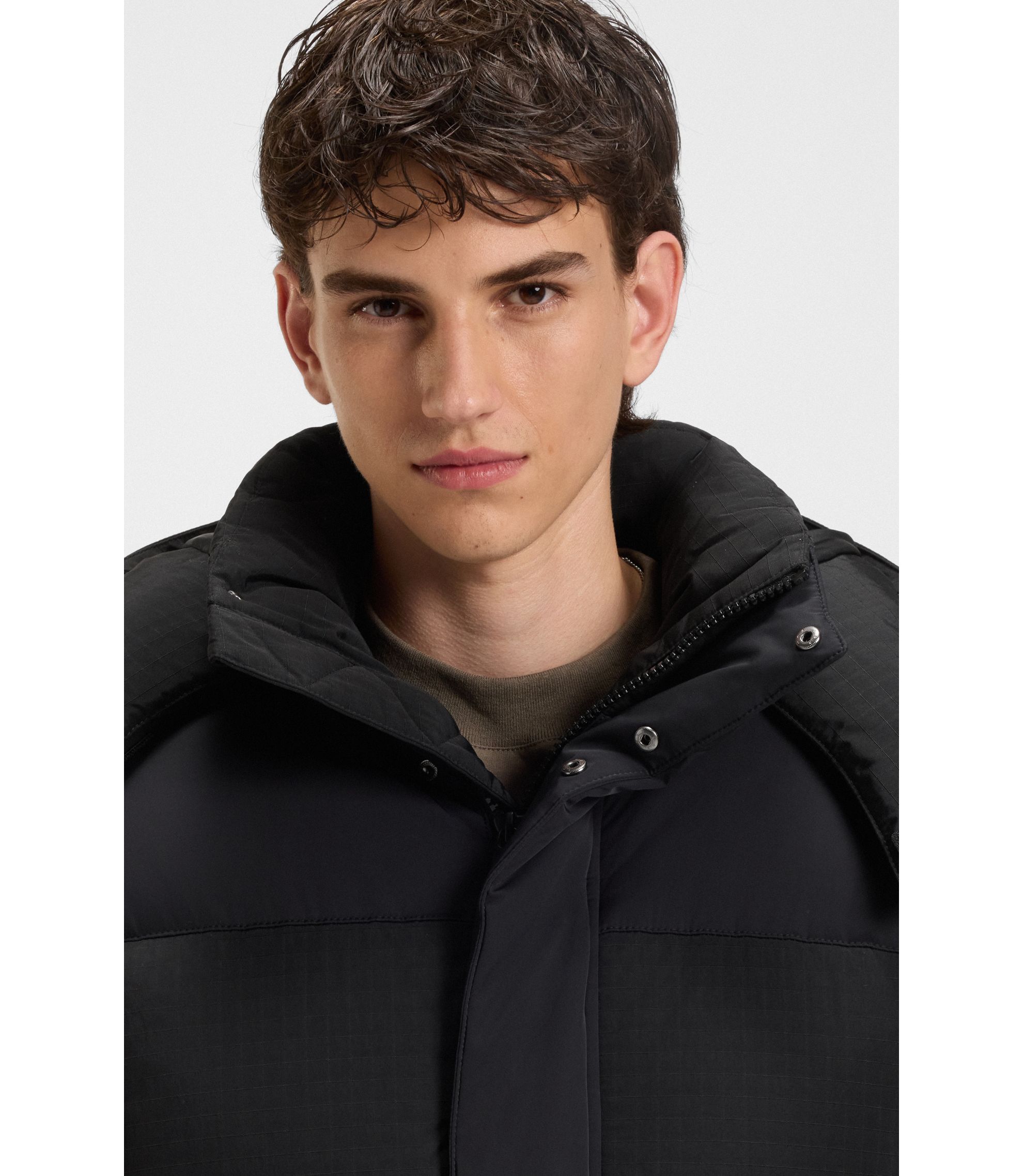 HUGO - はっ水コート ダウンパディング - ブラック