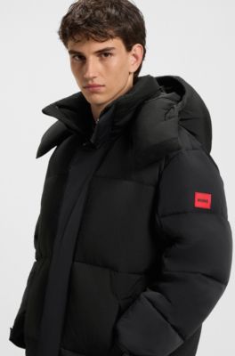 Water-repellent coat with down filling, Black