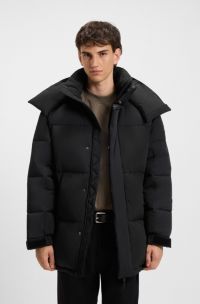 Manteau déperlant en duvet, Noir