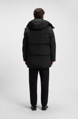 Water-repellent coat with down filling, Black