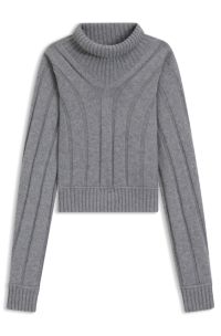 Rollneck sweater in virgin wool and cashmere, Grey