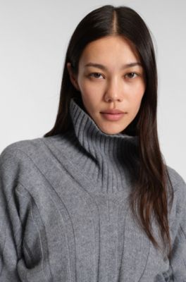 Rollneck sweater in virgin wool and cashmere, Grey