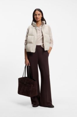 Padded gilet in virgin wool and cashmere, Natural
