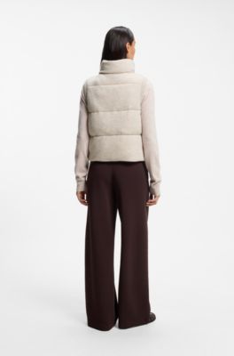 Padded gilet in virgin wool and cashmere, Natural