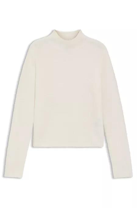 Mock-neck sweater in a wool blend with cashmere