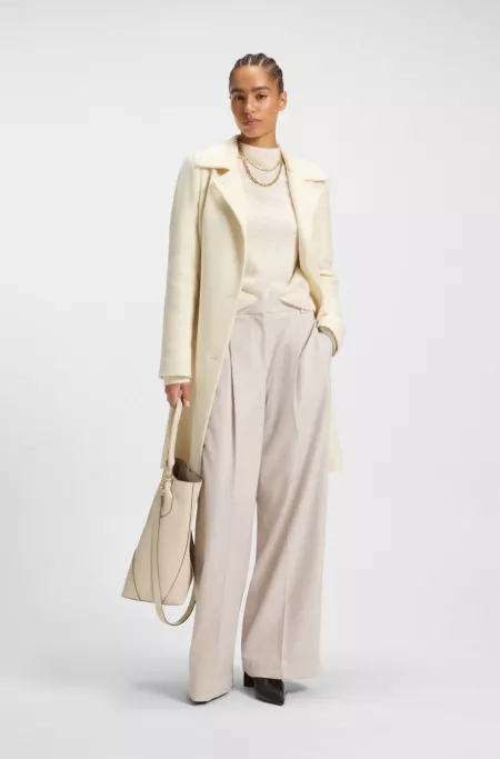 Mock-neck sweater in a wool blend with cashmere