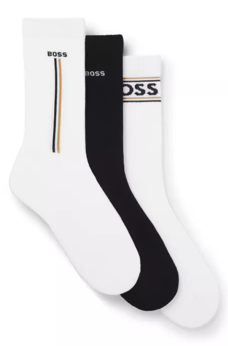 Three-pack of short-length socks with logo details
