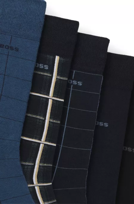 Five-pack of regular-length socks with logos