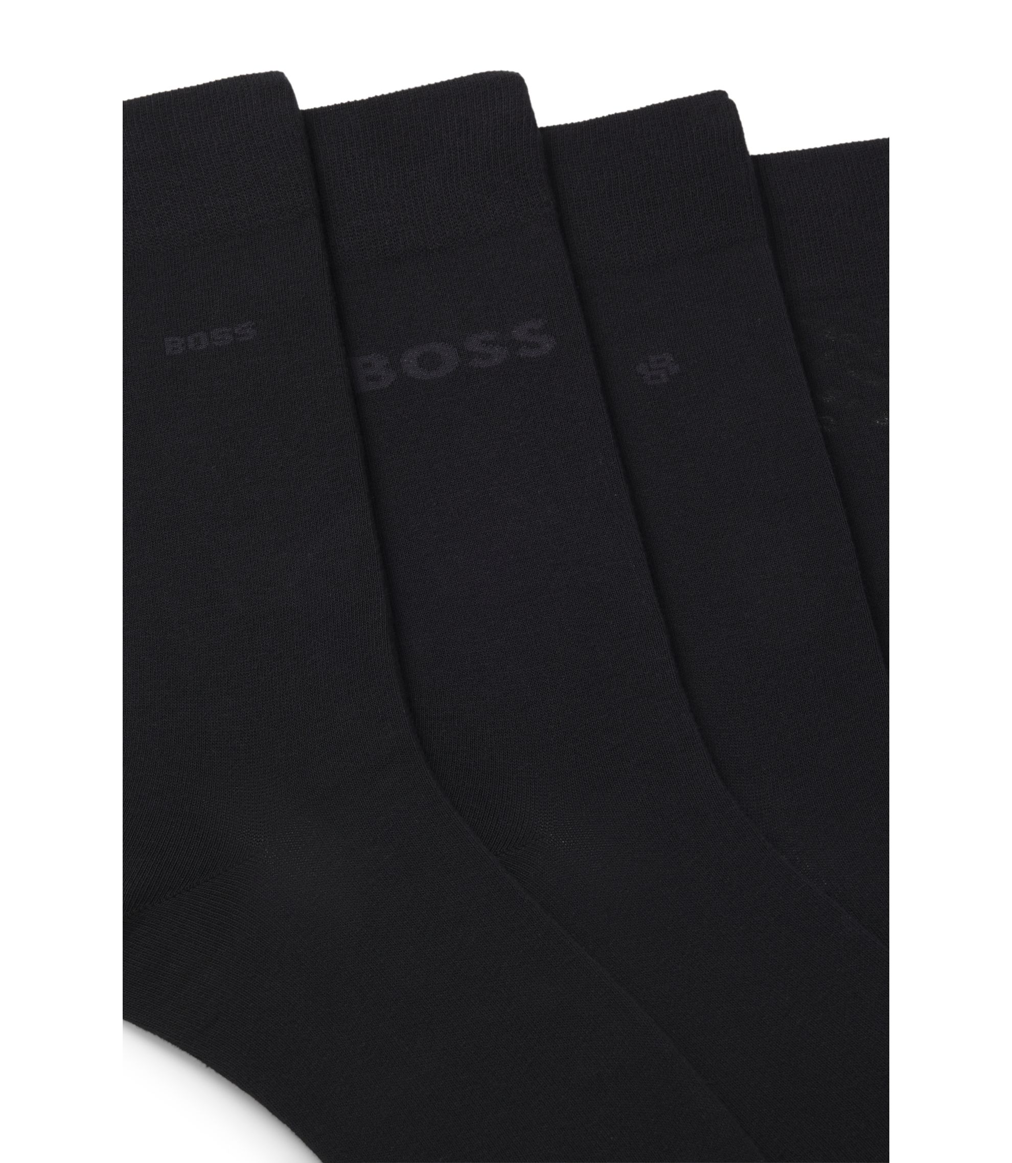 BOSS - Two-pack of regular-length socks in stretch fabric - Black