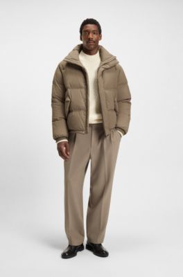 Water-repellent jacket with down filling, Light Brown