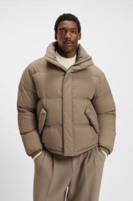 Water-repellent jacket with down filling, Light Brown