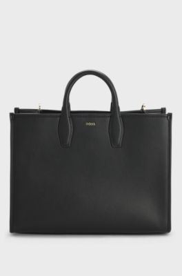 Cabas avec bandouli&egrave;re logot&eacute;e amovible, Noir