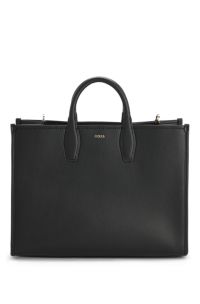 Tote bag with detachable logo strap, Black