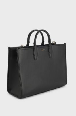 Tote bag with detachable logo strap, Black