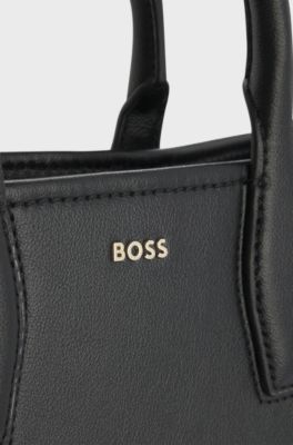 Tote bag with detachable logo strap, Black