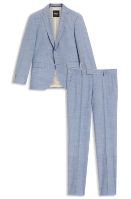 Regular-fit suit with all-over pattern, Blue