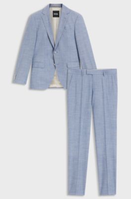 Regular-fit suit with all-over pattern, Blue