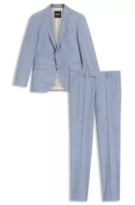Regular-fit suit with all-over pattern