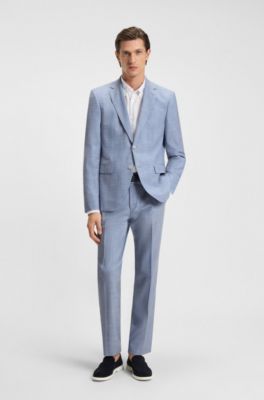 Regular-Fit Anzug mit Allover-Muster, Blau