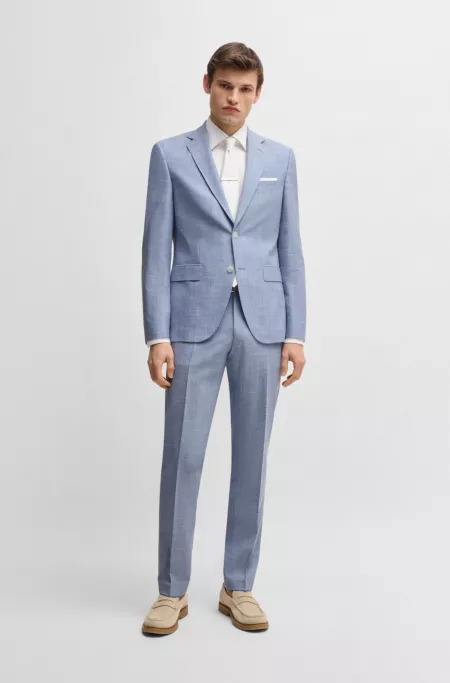 Regular-fit suit with all-over pattern