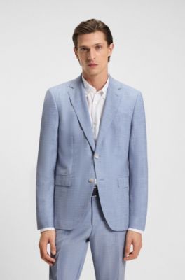 Regular-Fit Anzug mit Allover-Muster, Blau