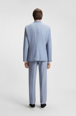 Regular-fit suit with all-over pattern, Blue