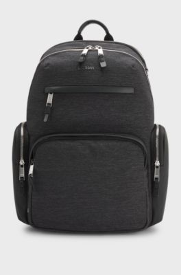 Sac &agrave; dos avec poches lat&eacute;rales contrastantes, Gris sombre