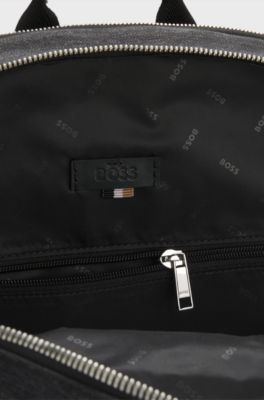 Sac &agrave; dos avec poches lat&eacute;rales contrastantes, Gris sombre