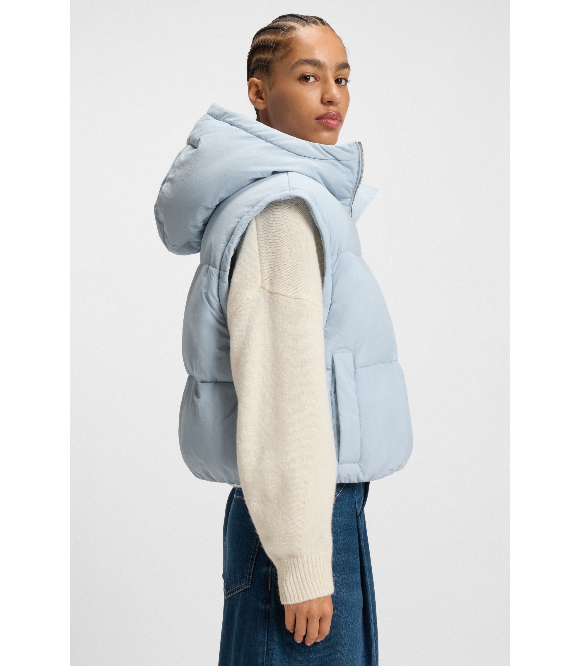 BOSS - はっ水パデッドジャケット デタッチャブルスリーブ＆マフラー