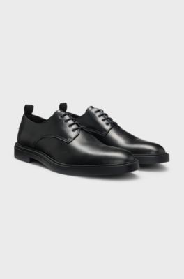 Leather Derby shoes with rubber sole, Black