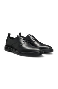 Leather Derby shoes with rubber sole, Black