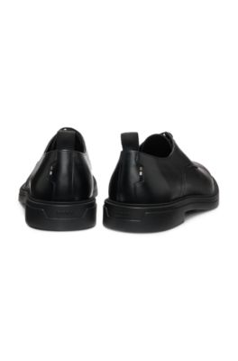 Leather Derby shoes with rubber sole, Black